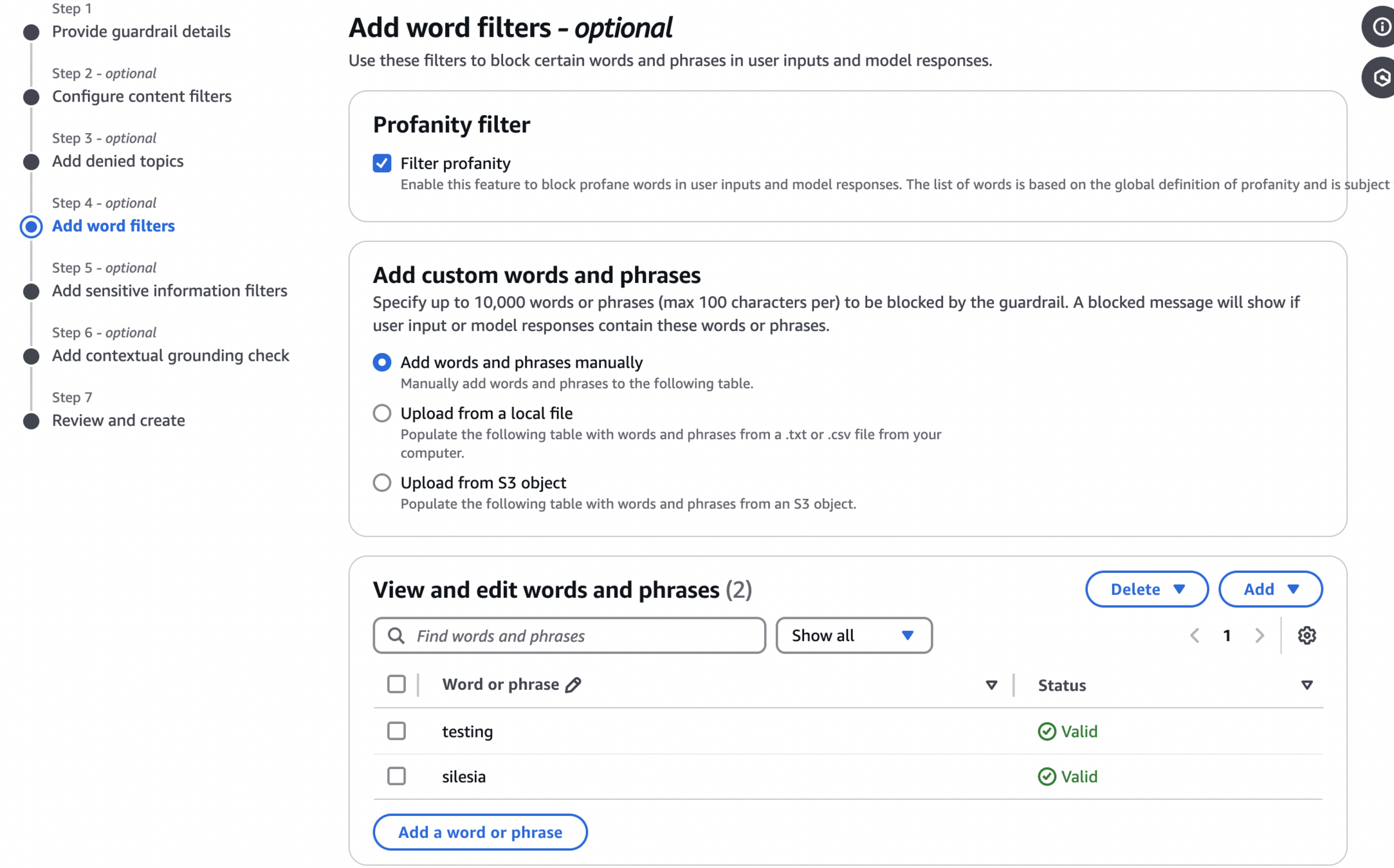 Word filters